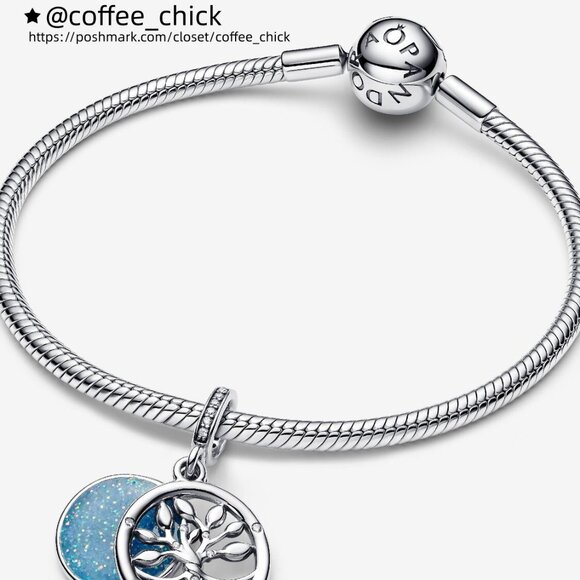 Pandora Glow-in-the-dark Infinity Tree Double Dangle Charm - Picture 3 of 5